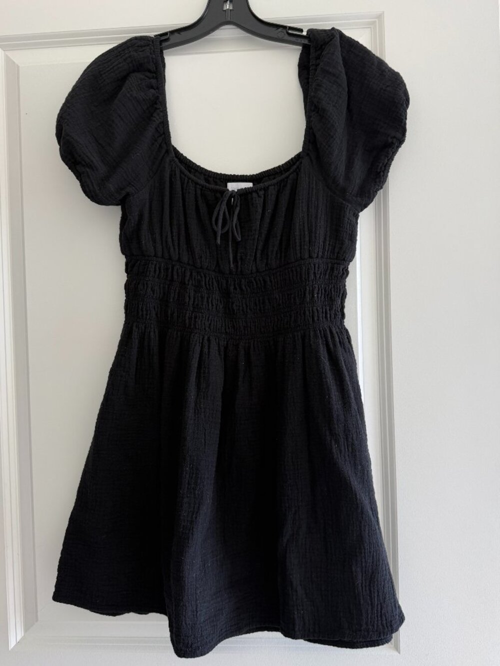 Little Moon cotton black mini dress